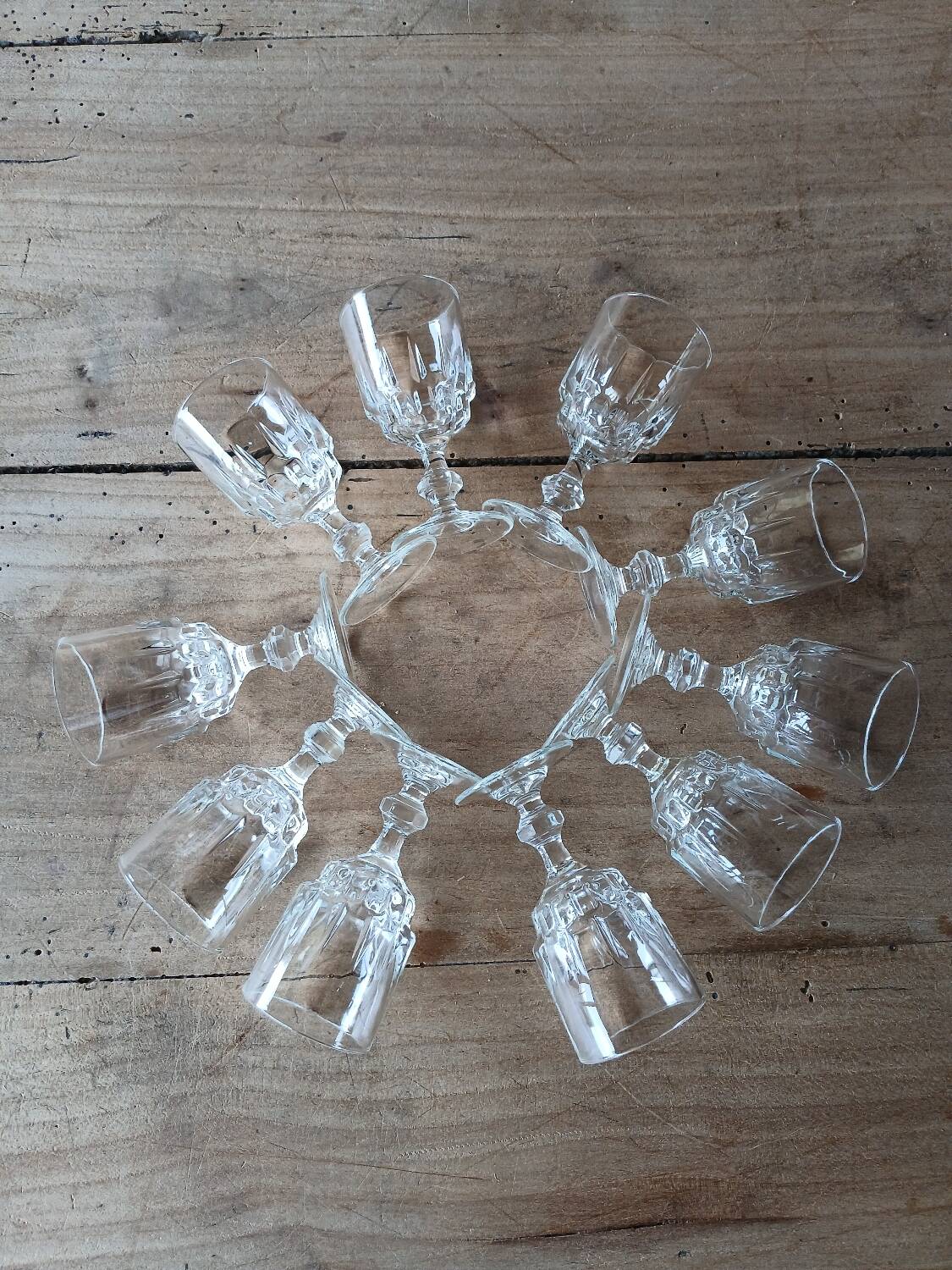 10 antique liqueur glasses