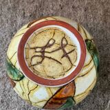 Signed enameled ceramic ball vase