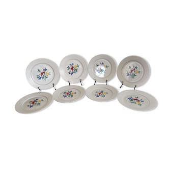 8 assiettes plates vintage