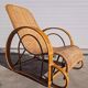 Paire de chaises longues XXL Mid Century Modern en bambou et rotin