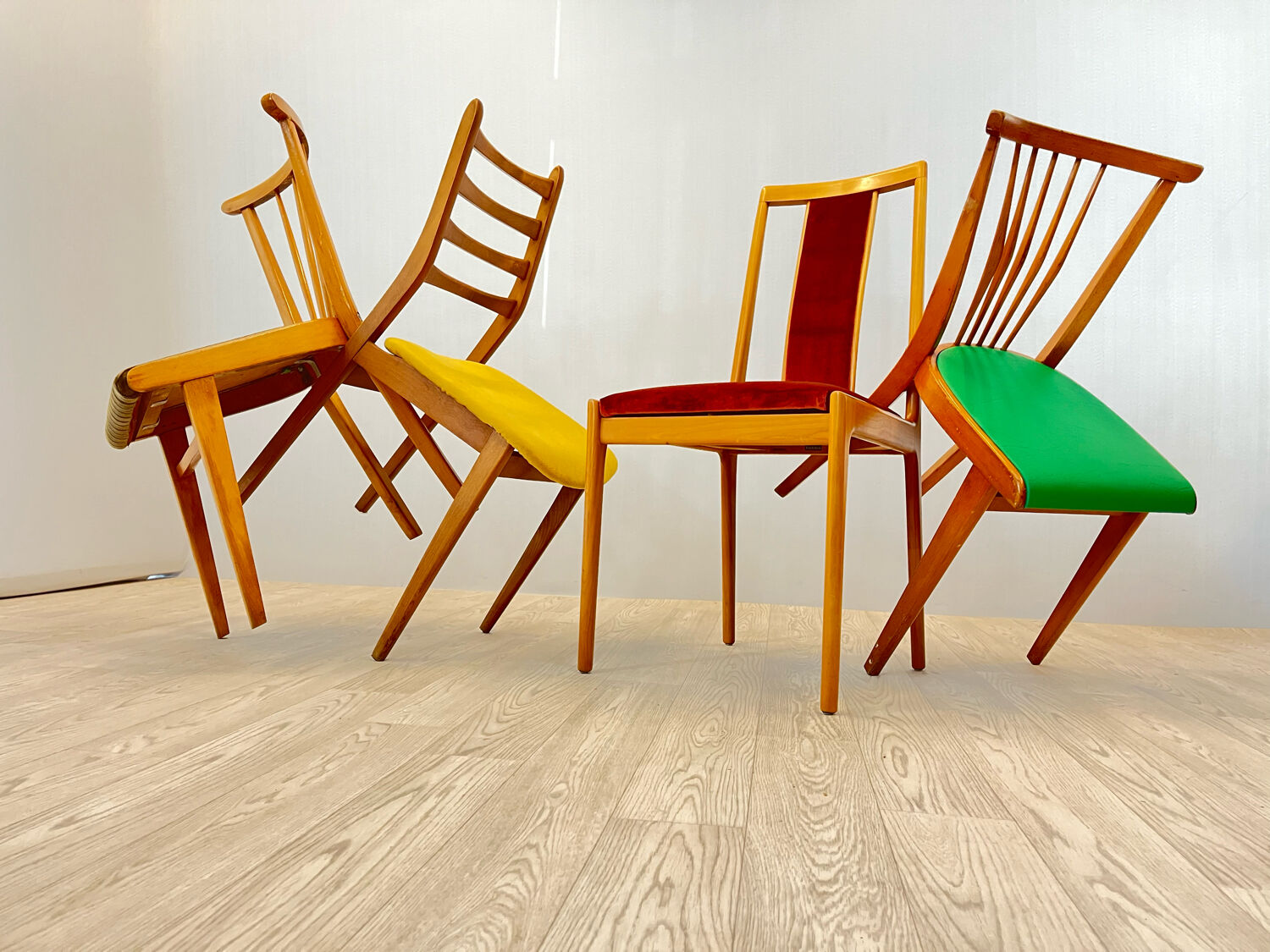 Four vintage dining chairs