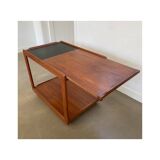 Scandinavian design teak bar cart, trolley, side table, 1960s