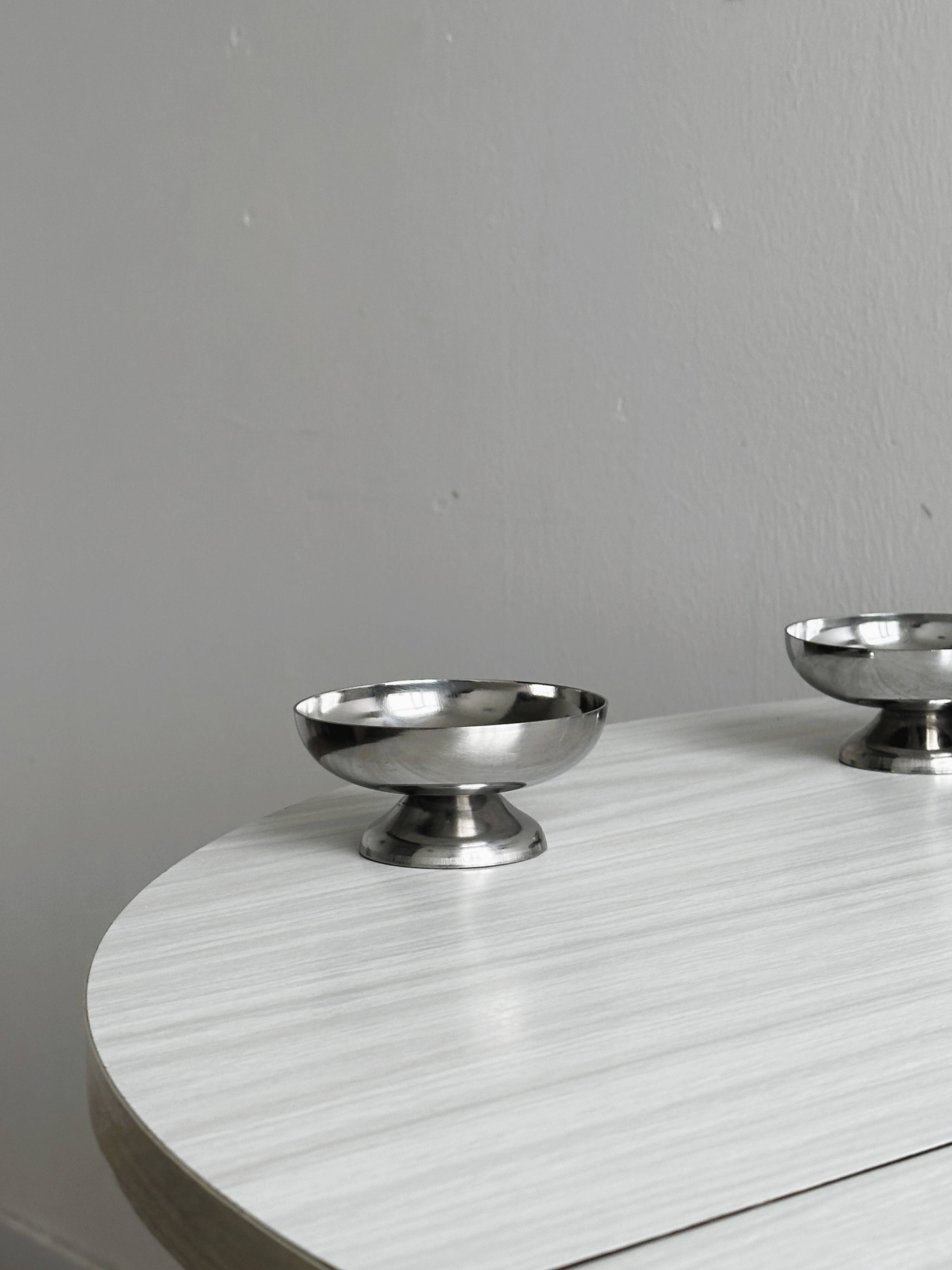 12 stainless steel footed bowls, Letang Remy style