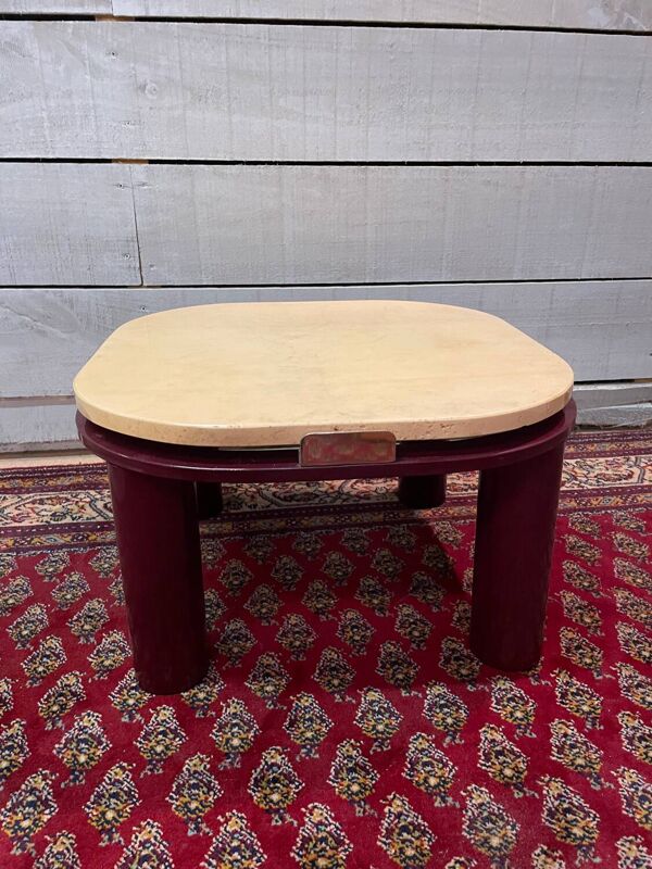 Table basse bout canapé travertin design roche bobois