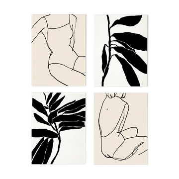 4 giclee prints. Figures wall art set of four, A3