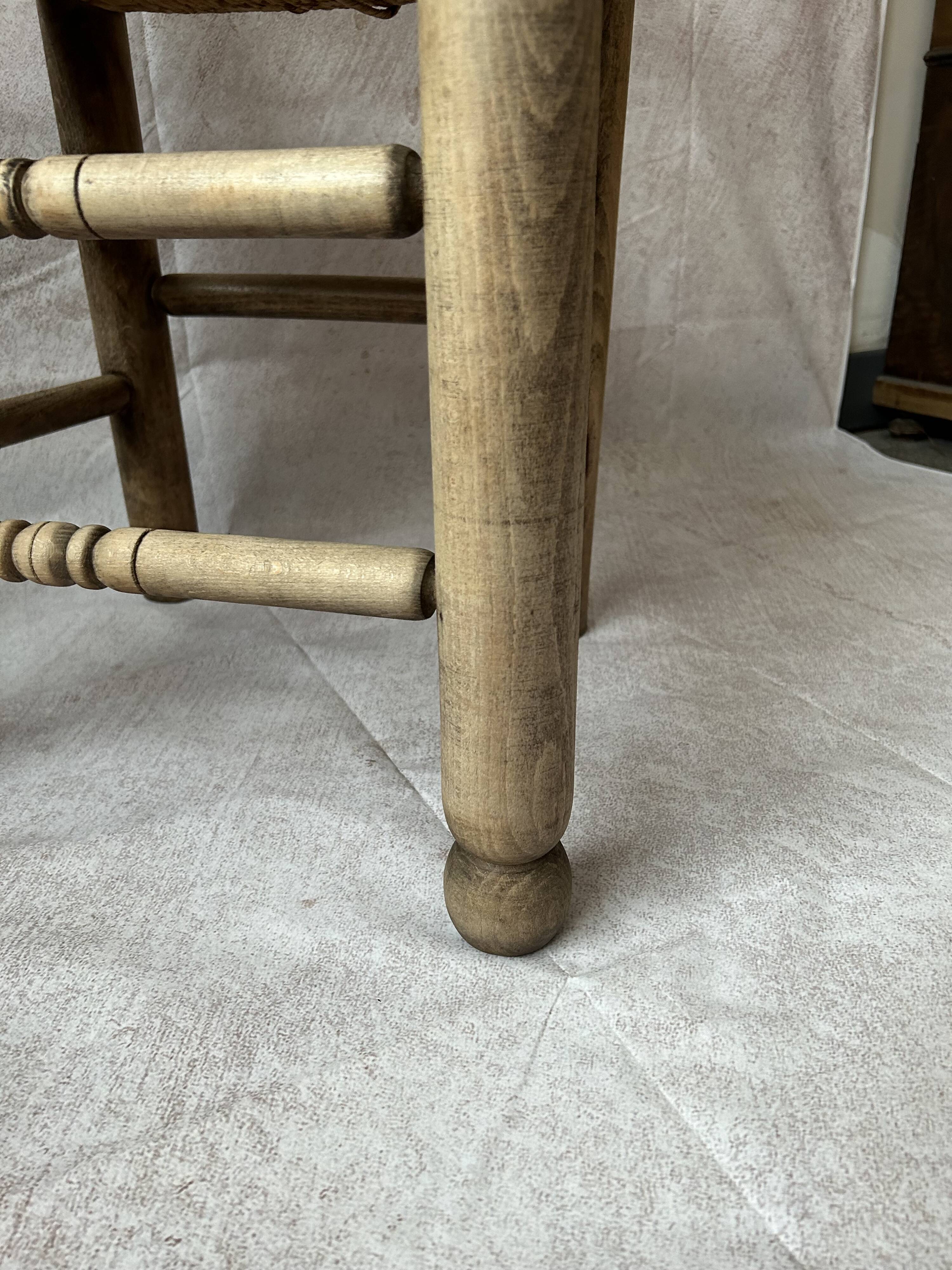 Paire de chaises campagnarde bois et corde