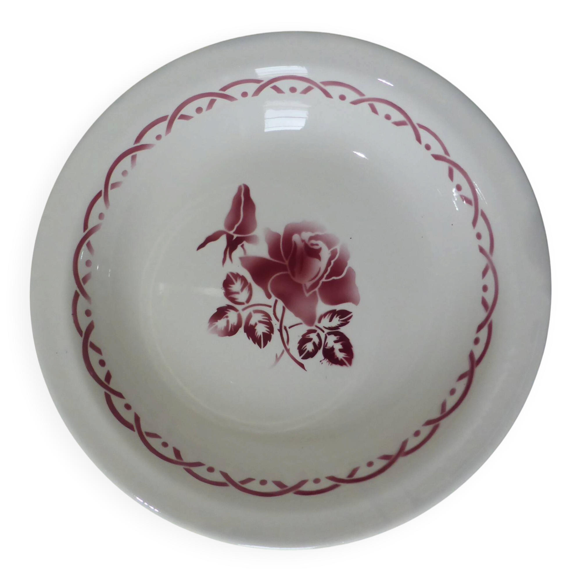 Vintage hollow round plate from Digoin Sarreguemines model Michel 231109.