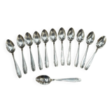 Set of 12 small silver-plated spoons in Art Deco style
