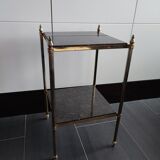 Black marble and brass stool