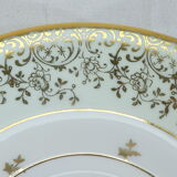 Green and gilded LIMOGES porcelain cup and cup lunch