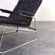 Bauhaus Leather and Chrome Model Fenix Chaise Longue by Sam Larsson for Dux