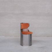 Single Occasional or Vanity Chairs in Brushed Chrome attr. to Willy Rizzo (