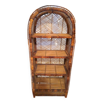 Étagère en rotin et osier H146cm×L65 cm×P34cm