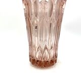 Pink crystal vase, Czech Republic, 1950s