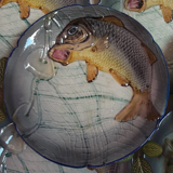 Service d'assiettes à poisson vintage