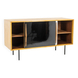 Low ash sideboard with sliding doors. 1960s.