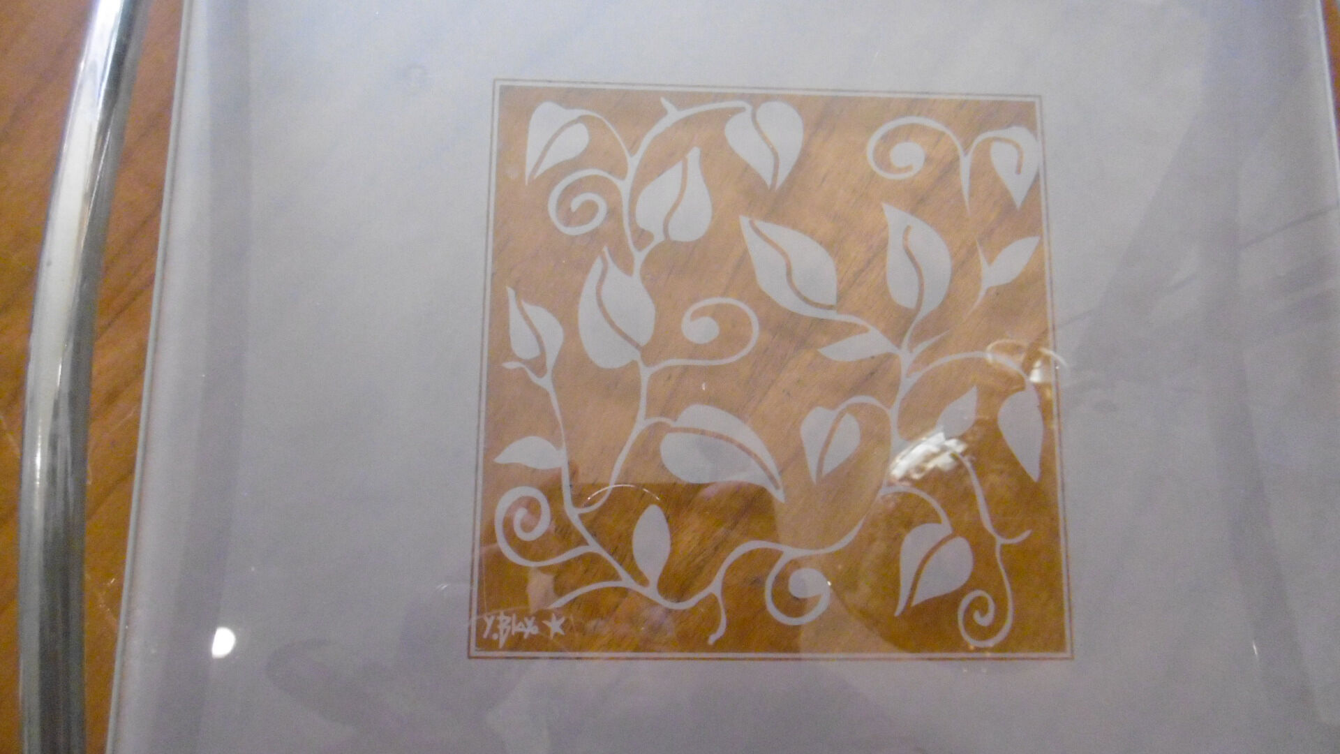 Art deco style service tray signed yves blayo