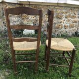 Pair of rustic mulched chairs