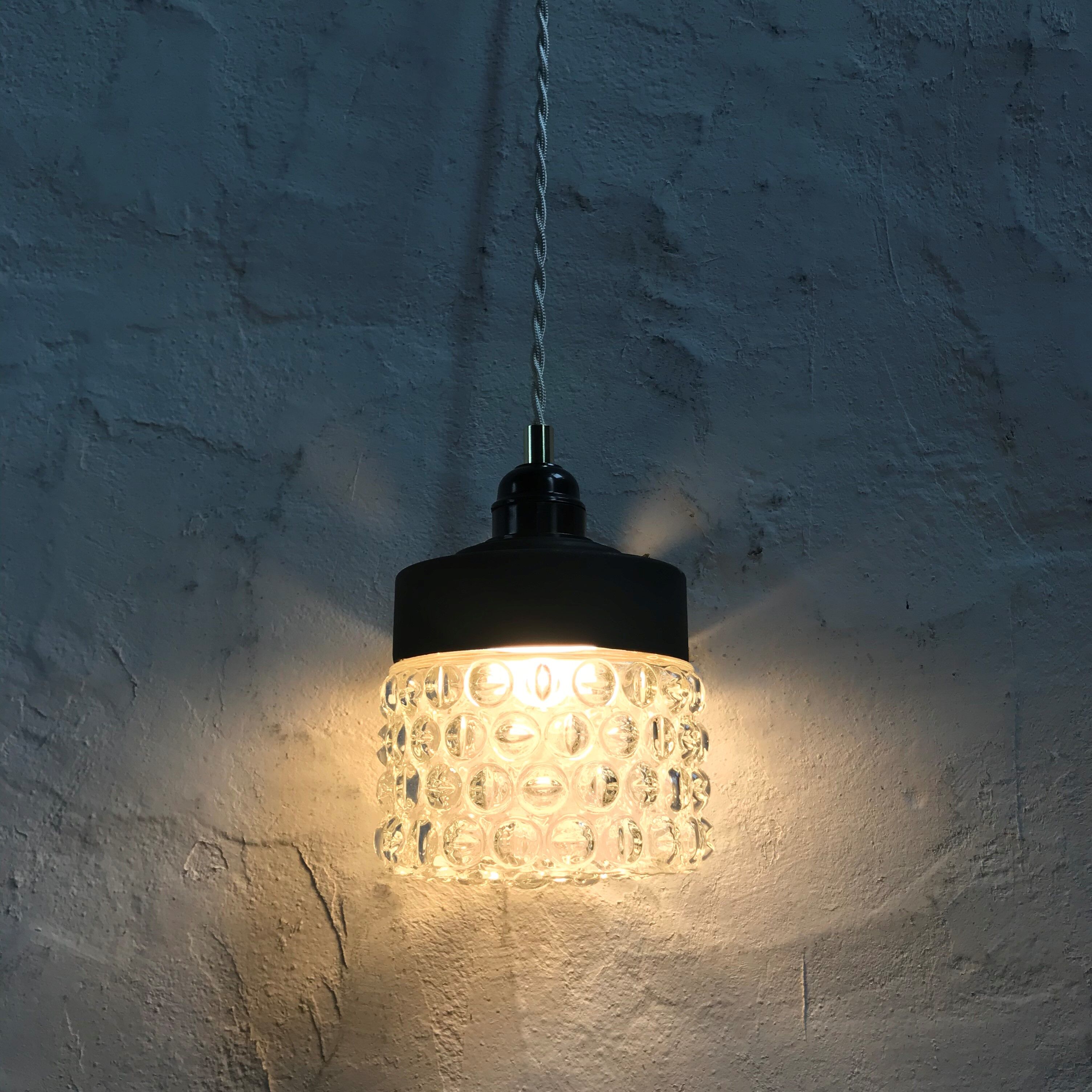 Vintage glass hand lamp