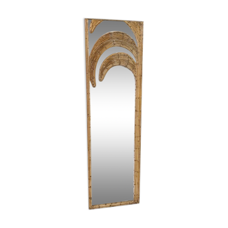 Mid-century italian bamboo mirror