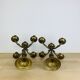 Paire de chandeliers laiton doré style classique, vintage