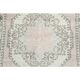 1970s Vintage Turkish Oushak Handmade Wool Cotton Pink Area Rug 130x211