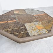 Table basse en ardoise brutaliste, années 1970