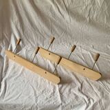 Pair of vintage wall coat racks - 3 hooks