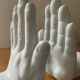 Pair of ceramic hand bookends in the 70s