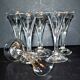 Set of 6 old liqueur glasses - flared tulip shape in cut crystal 1900