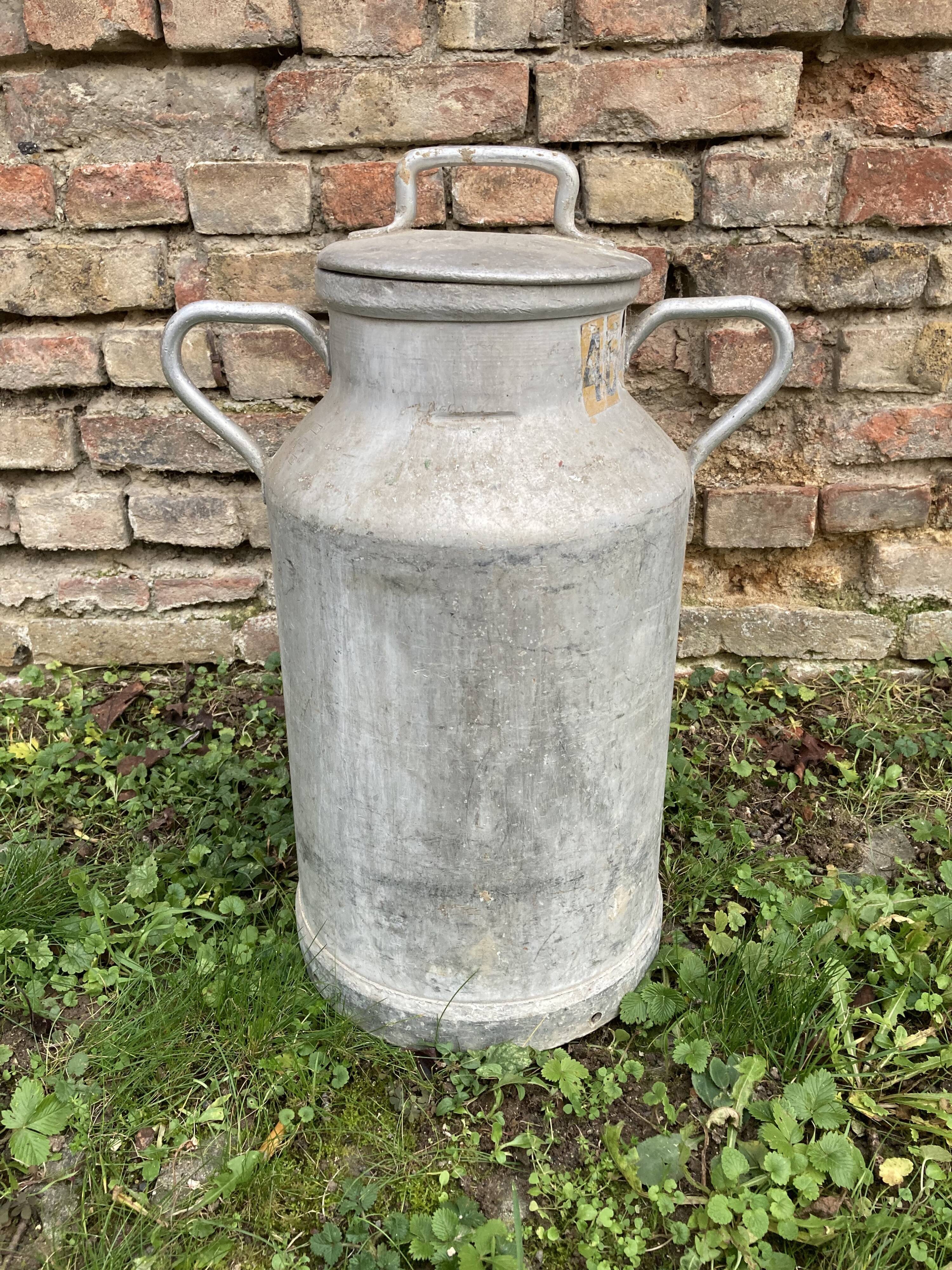 Farm milk jar aluminum canister