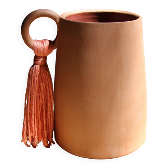 Très beau pichet / vase décoratif en terre cuite
