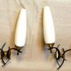 Maison arlus black and brass sconces with white opaline, france - a pair