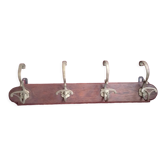 Porte manteau mural bois et laiton