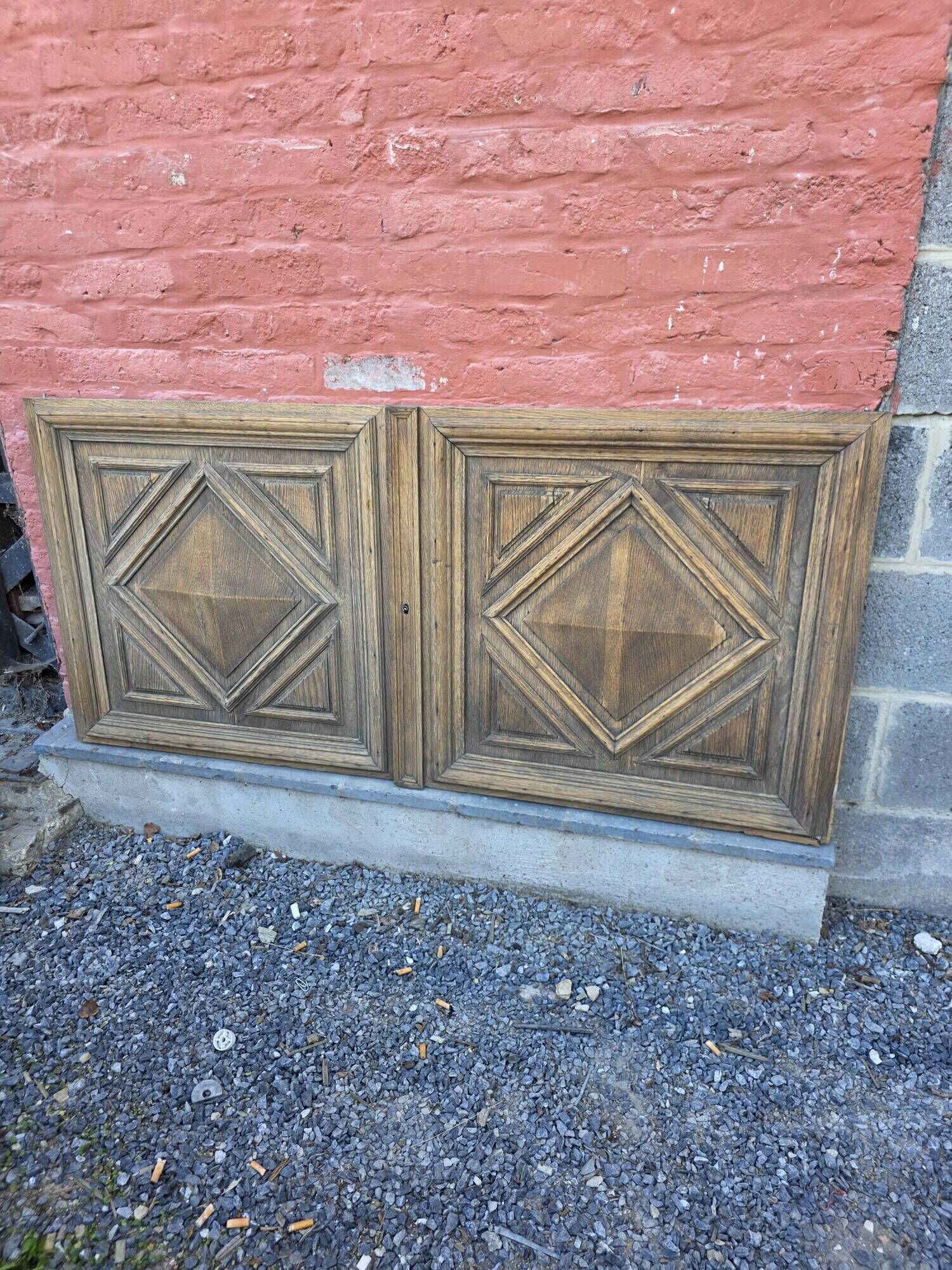 Pair of old solid oak doors