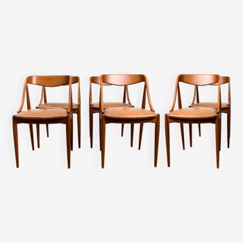 SERIE DE 6 CHAISES SCANDINAVE EN TECK PAR JOHANNES ANDERSEN