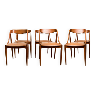 SERIE DE 6 CHAISES SCANDINAVE EN TECK PAR JOHANNES ANDERSEN