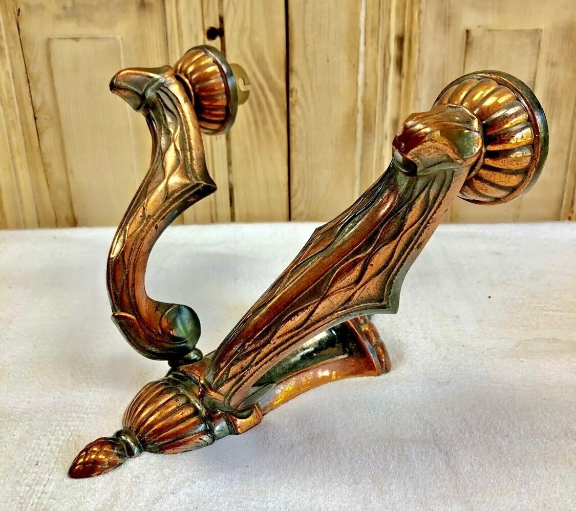 Wall lamp double fires copper metal art deco glassware ezan opalescent gilded