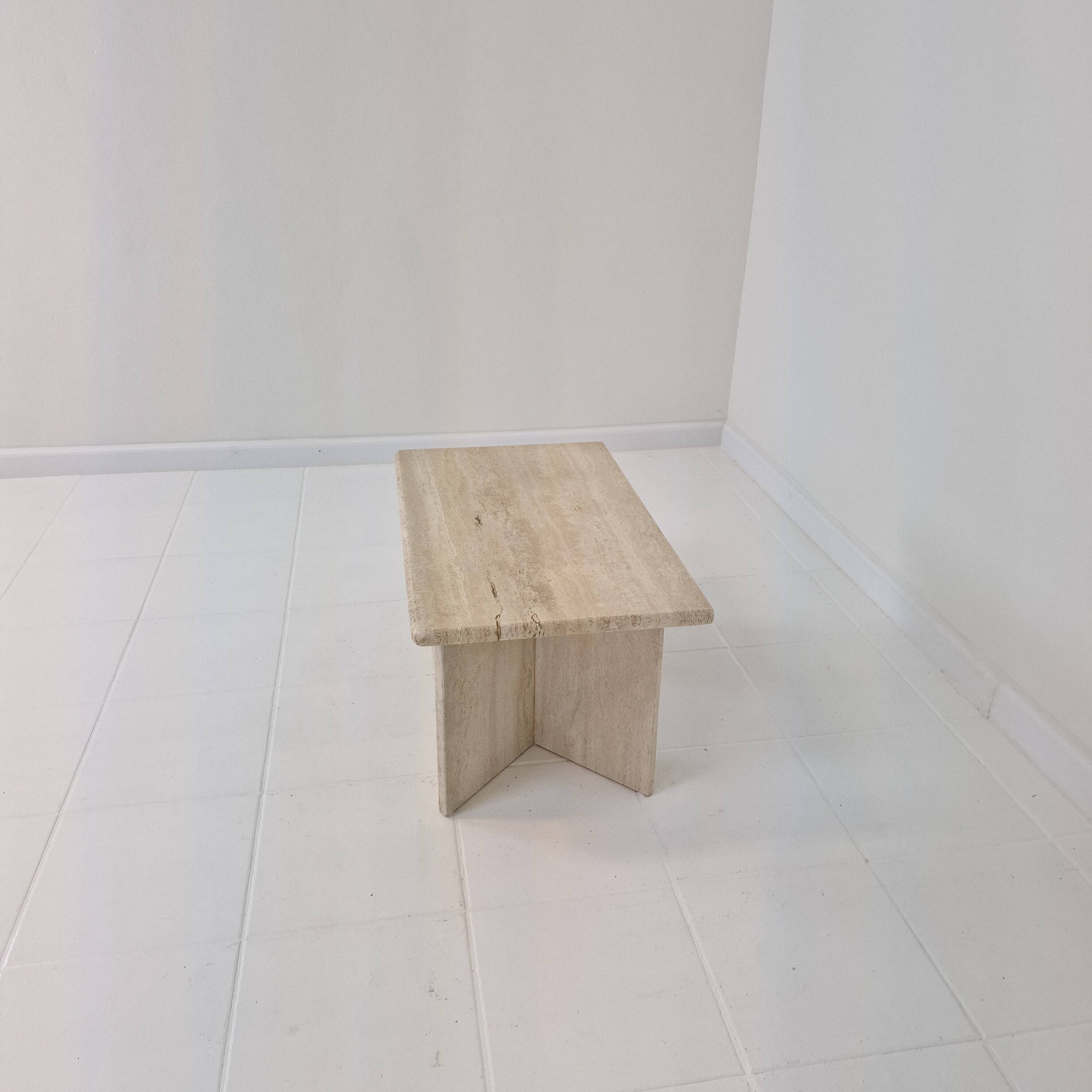 Rectangle Travertine Coffee or Side Table, Italy 1980s