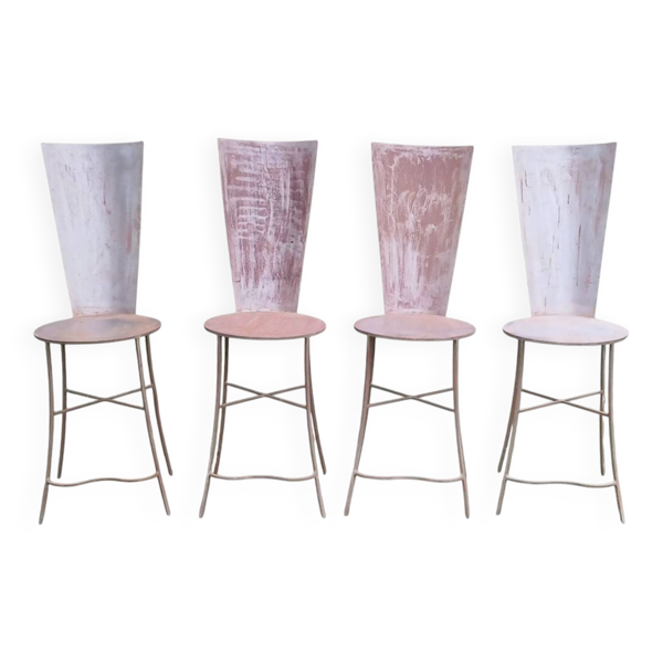 Set de 4 chaises métalliques, XXème