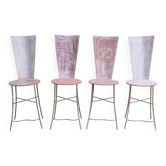 Set of 4 metal chairs, 20th century