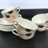6 Gien coffee cups 40s-50s