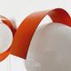 Paire d'appliques space age orange