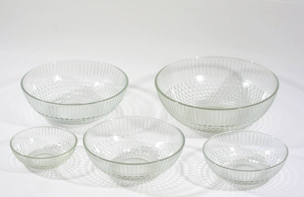 Bauhaus style 1930s glass bowls