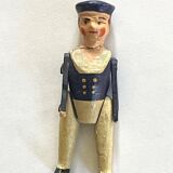 Painted wooden character, French brand Radiguet, vintage toy.