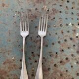Set of 10 silver metal cutlery, hallmark 84, consisting of 6 tablespoons including one monogram