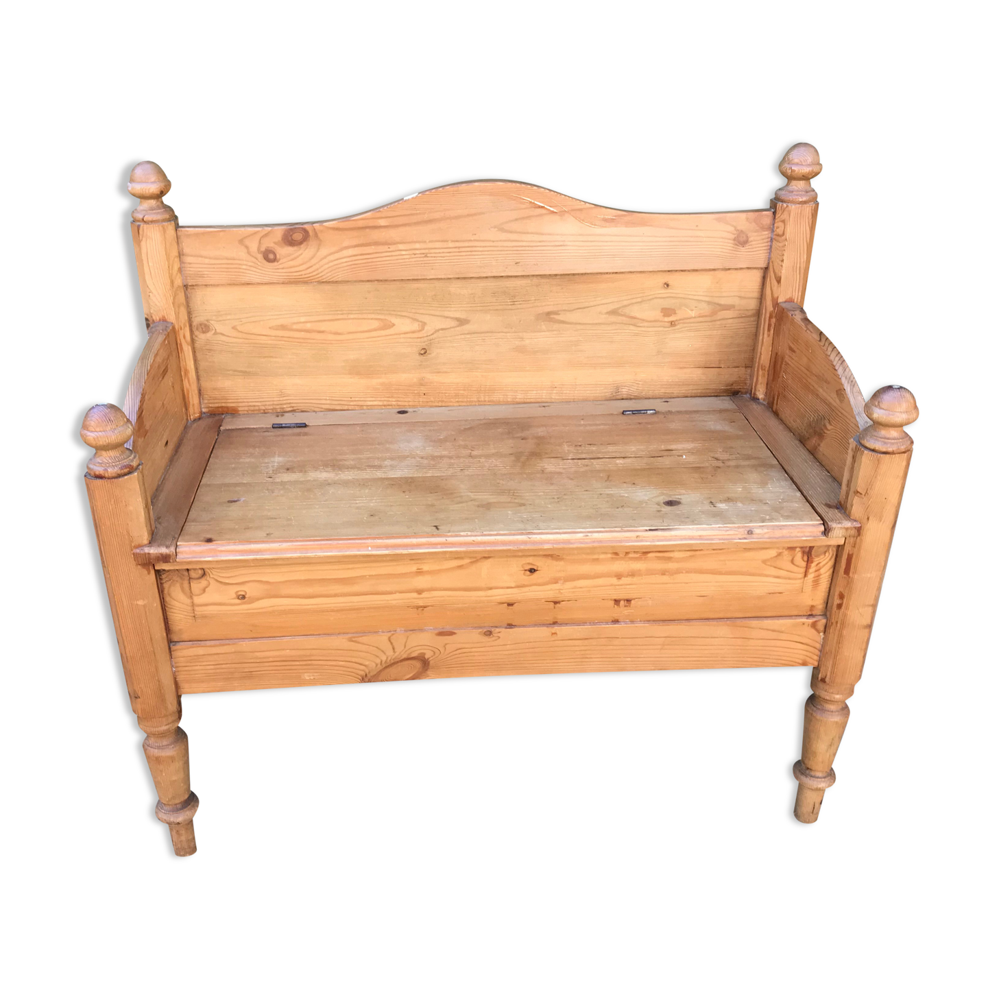 Vintage pine chest bench