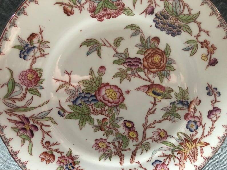 Sarreguemines Dessert Plates: Hand-Painted Chinoiserie Decor, 19th Century