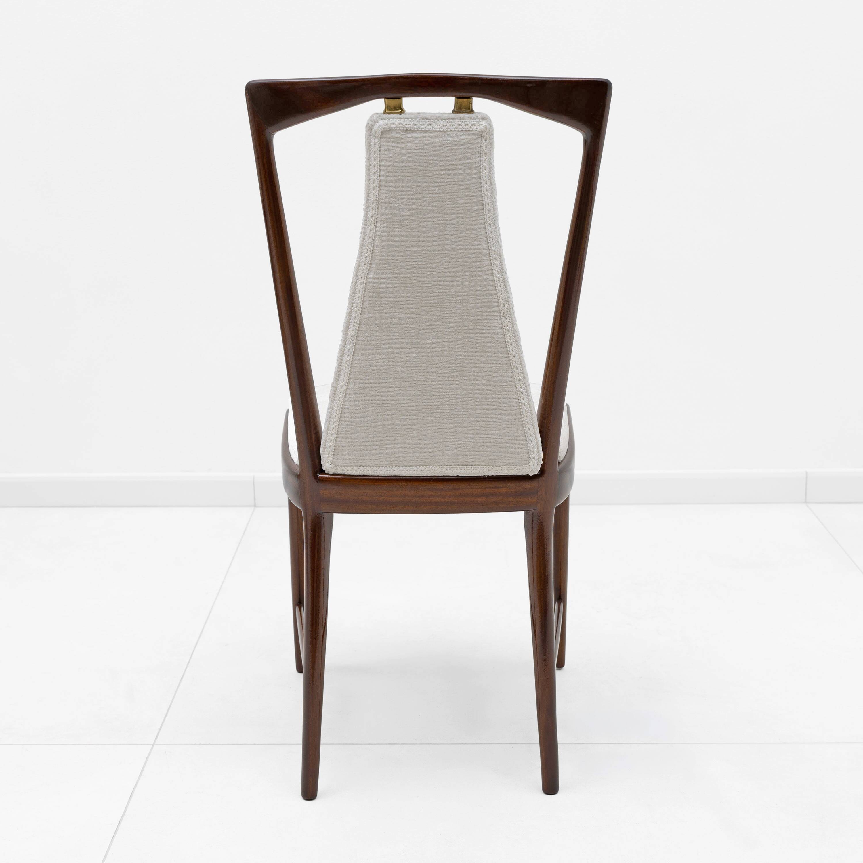 Set of 6 Osvaldo Borsani Mid-Century Modern Italian Bouclè Dining Chairs