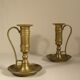 Pair of brass candle holders
